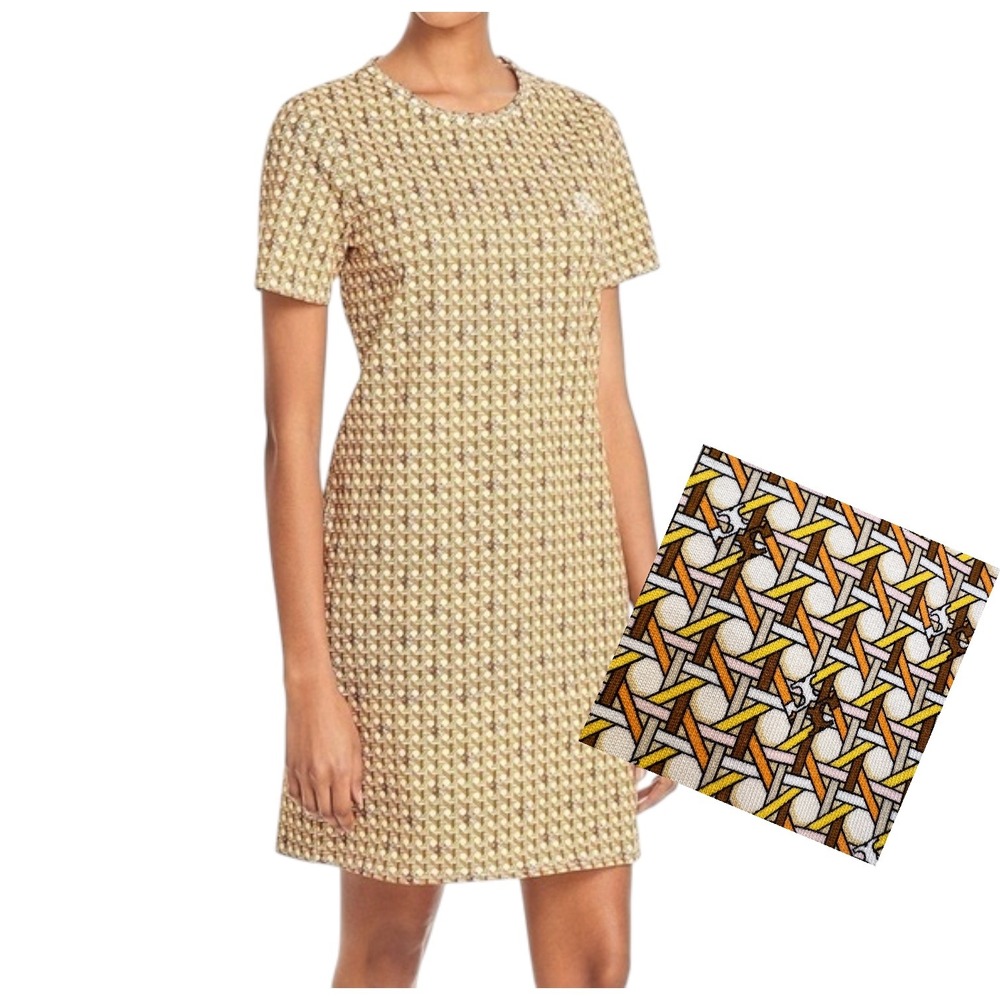 Tory Burch Basketweave Shirt Dress L Buttermilk Designer Quiet Luxury Resortwear